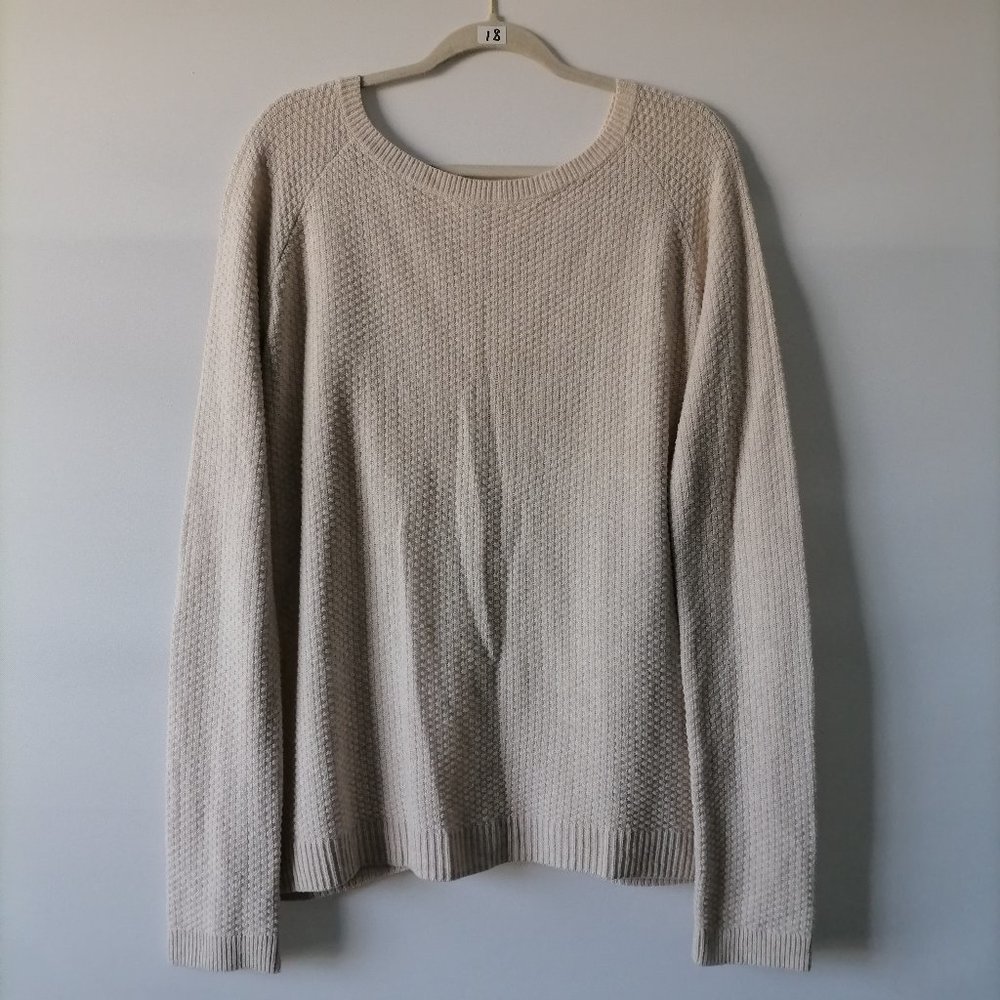 Charli Womens Ivory Round Neck Long Sleeve Back Full Zipped Knit Sweater Size 3